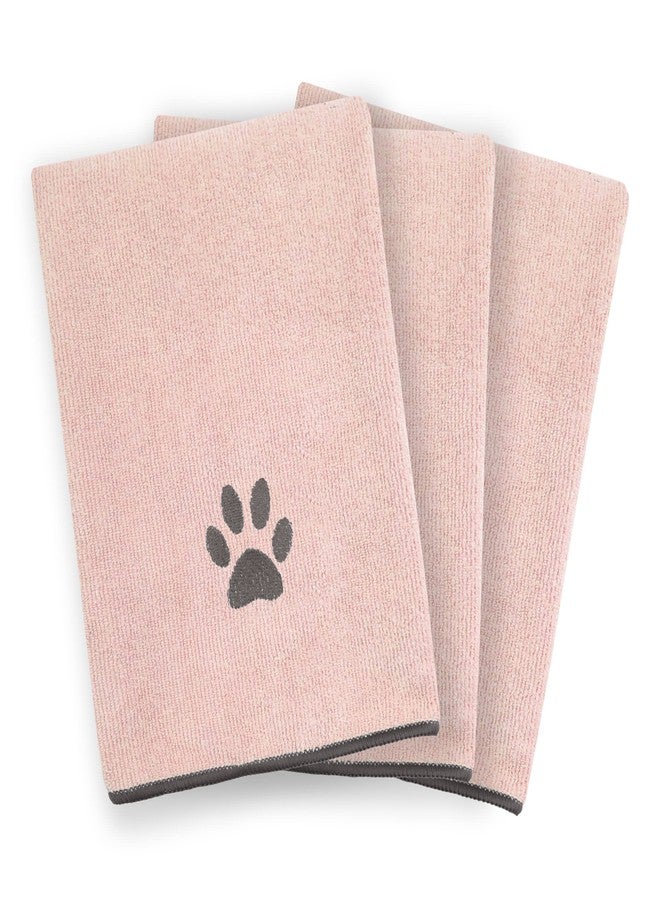 Ritz Premium Embroidered Microfiber Pet Towel (3-Pack), 18" x 28", Highly Absorbent, Fast-Drying, Long-Lasting, Super Soft 80% Polyester and 20% Polyamide Pet Cloth, Blush Pink - Image 2
